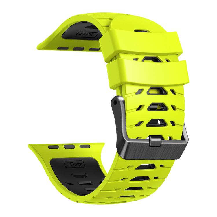 For Apple Watch 46mm / 49mm / 45mm / 44mm Trapezoid Two Color Silicone Watch Band