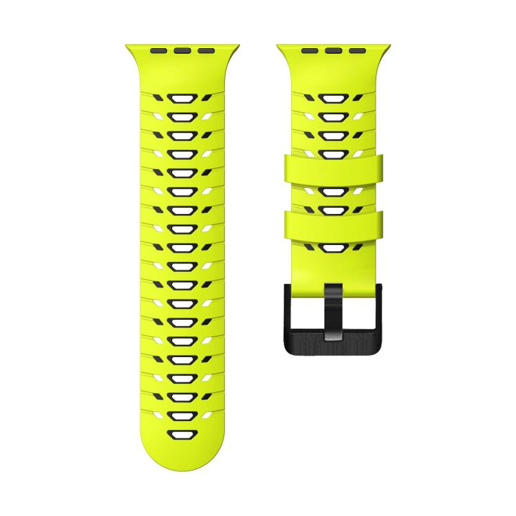 For Apple Watch 46mm / 49mm / 45mm / 44mm Trapezoid Two Color Silicone Watch Band
