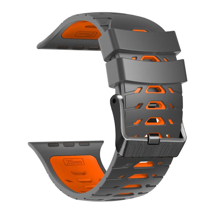 For Apple Watch 46mm / 49mm / 45mm / 44mm Trapezoid Two Color Silicone Watch Band