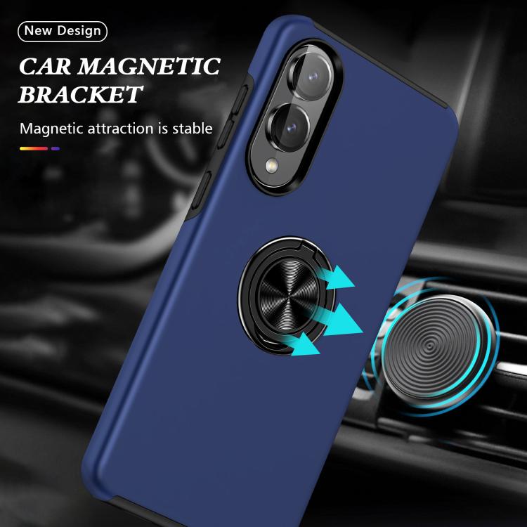 For Samsung Galaxy S25 Edge 5G PC + TPU Magnetic Phone Case with Invisible Ring Holder