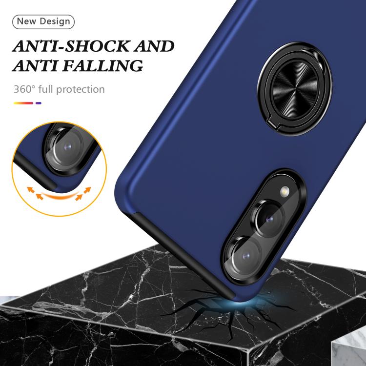 For Samsung Galaxy S25 Edge 5G PC + TPU Magnetic Phone Case with Invisible Ring Holder