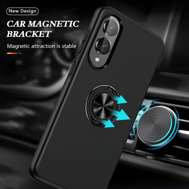 For Samsung Galaxy S25 Edge 5G PC + TPU Magnetic Phone Case with Invisible Ring Holder