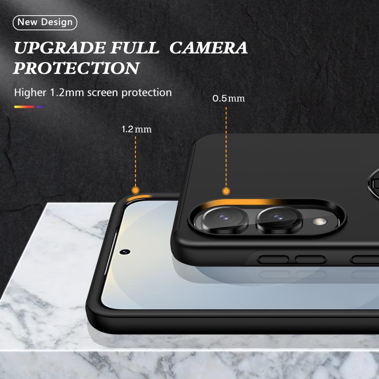 For Samsung Galaxy S25 Edge 5G PC + TPU Magnetic Phone Case with Invisible Ring Holder