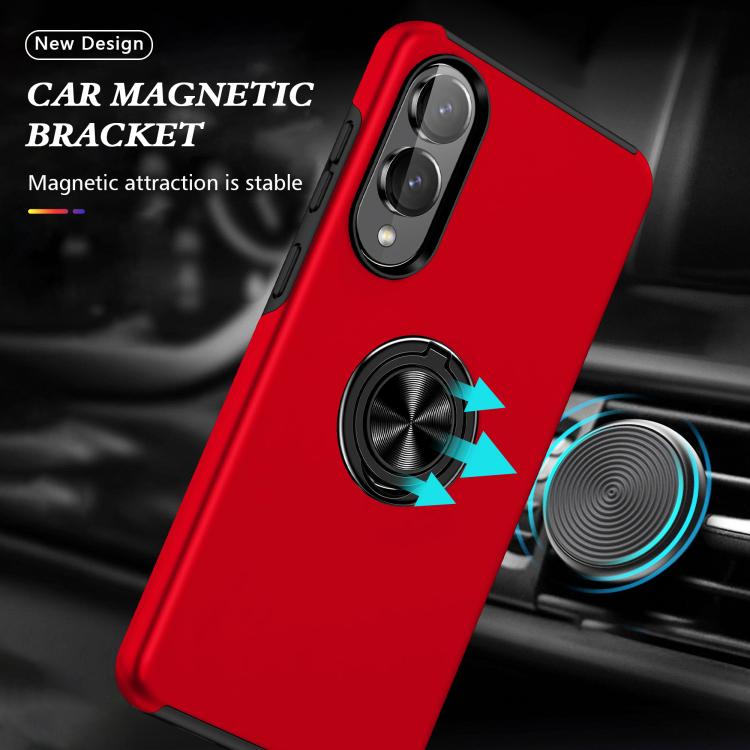For Samsung Galaxy S25 Edge 5G PC + TPU Magnetic Phone Case with Invisible Ring Holder