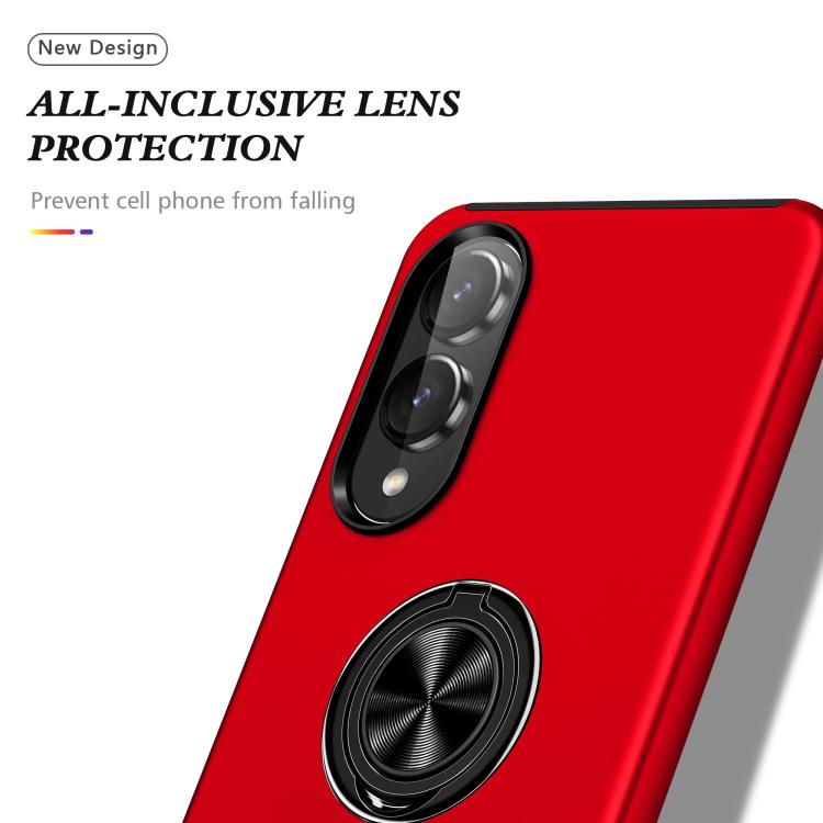 For Samsung Galaxy S25 Edge 5G PC + TPU Magnetic Phone Case with Invisible Ring Holder