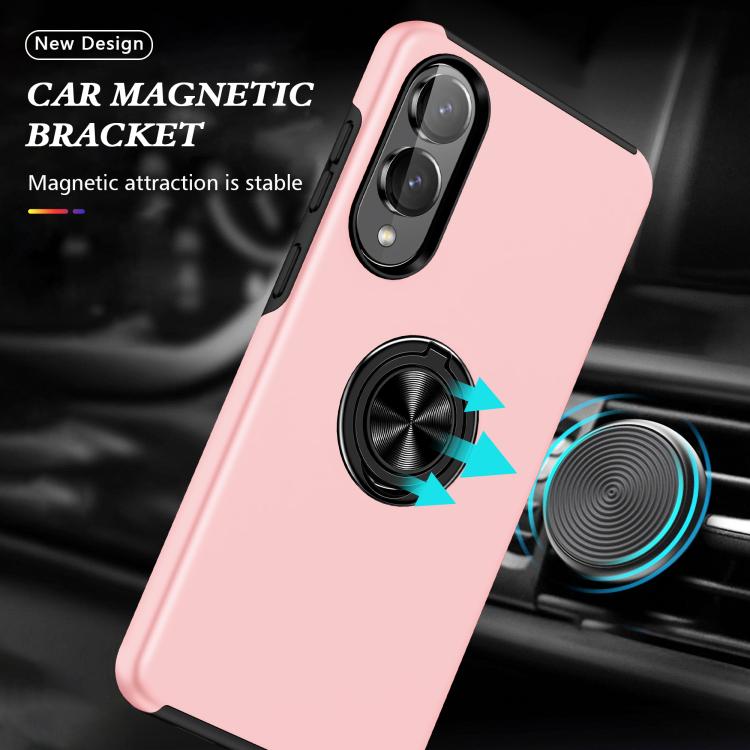For Samsung Galaxy S25 Edge 5G PC + TPU Magnetic Phone Case with Invisible Ring Holder