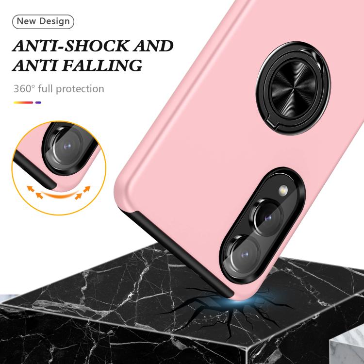 For Samsung Galaxy S25 Edge 5G PC + TPU Magnetic Phone Case with Invisible Ring Holder