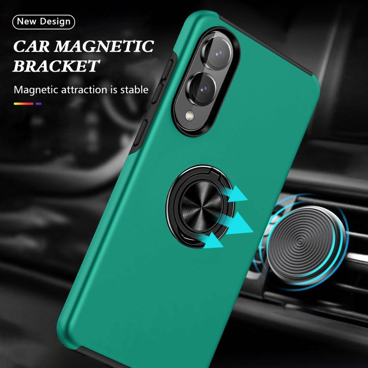 For Samsung Galaxy S25 Edge 5G PC + TPU Magnetic Phone Case with Invisible Ring Holder
