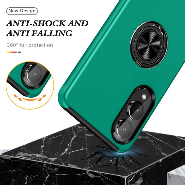 For Samsung Galaxy S25 Edge 5G PC + TPU Magnetic Phone Case with Invisible Ring Holder