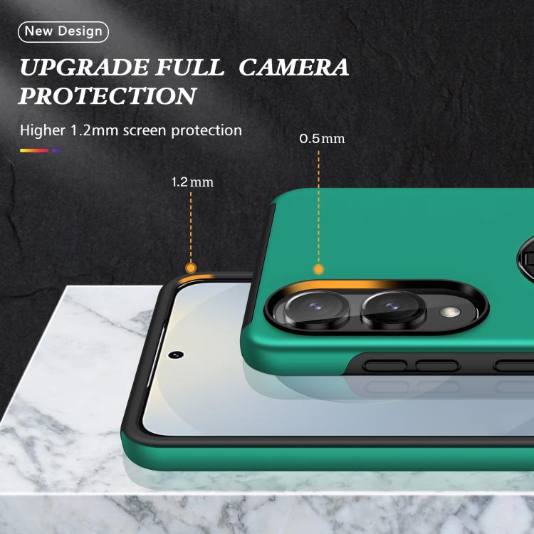For Samsung Galaxy S25 Edge 5G PC + TPU Magnetic Phone Case with Invisible Ring Holder