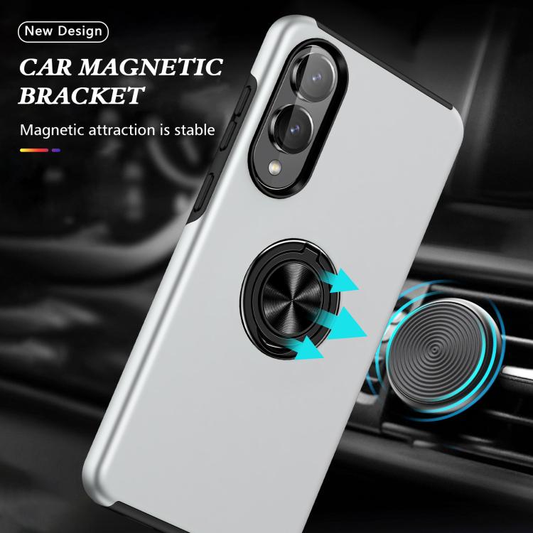 For Samsung Galaxy S25 Edge 5G PC + TPU Magnetic Phone Case with Invisible Ring Holder