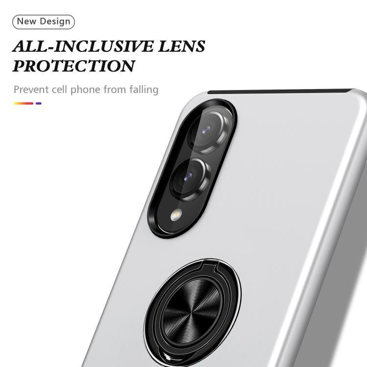 For Samsung Galaxy S25 Edge 5G PC + TPU Magnetic Phone Case with Invisible Ring Holder