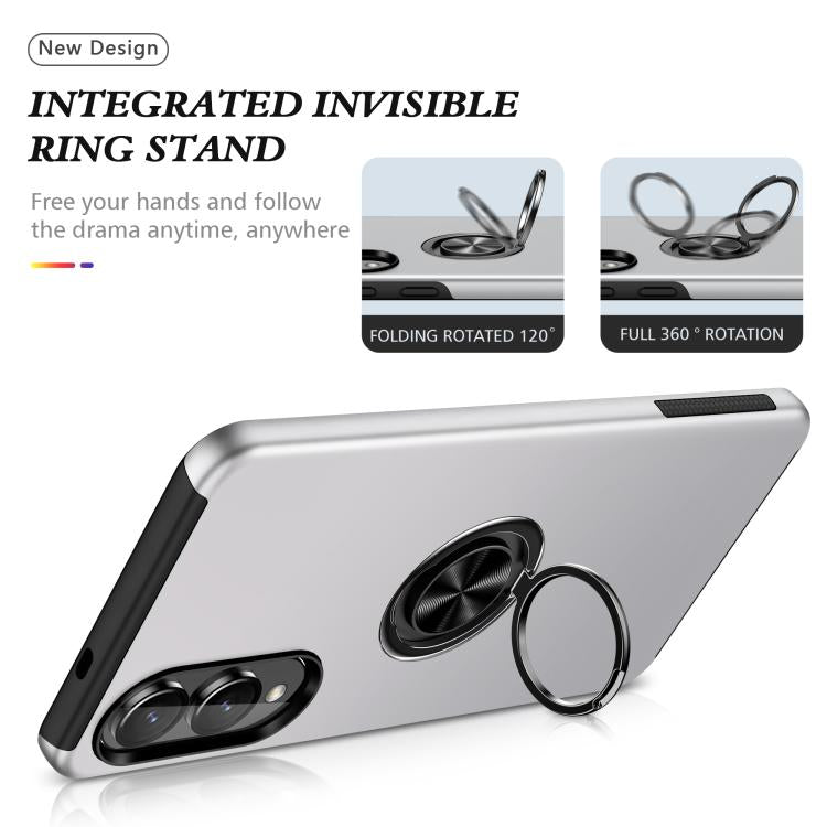For Samsung Galaxy S25 Edge 5G PC + TPU Magnetic Phone Case with Invisible Ring Holder