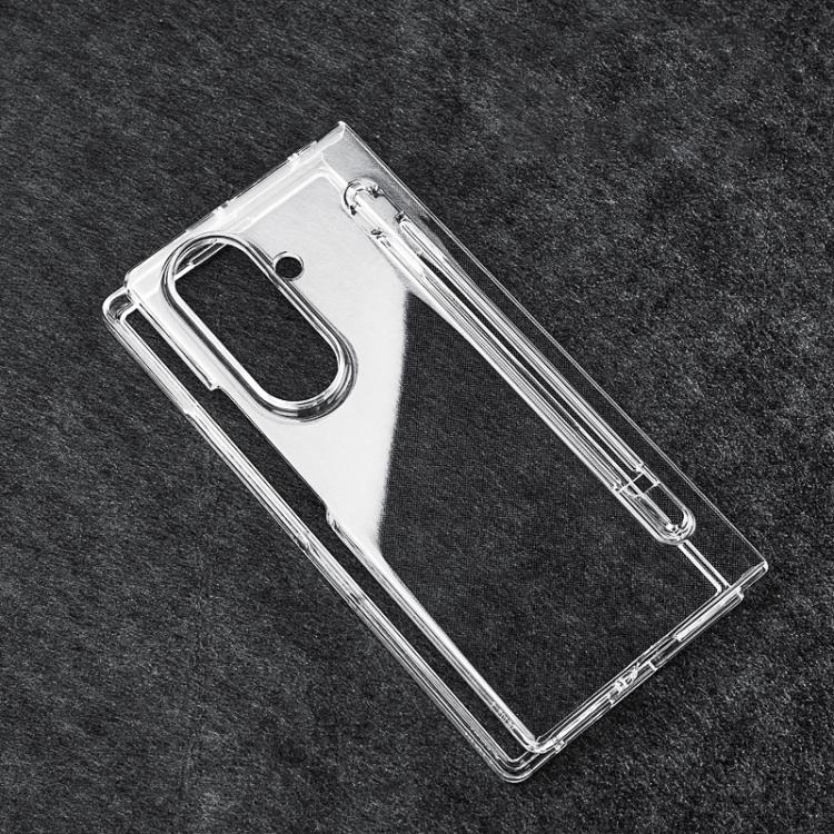 For Samsung Galaxy Z Fold7 5G Transparent Two-stage PC Phone Case with Pen Slot