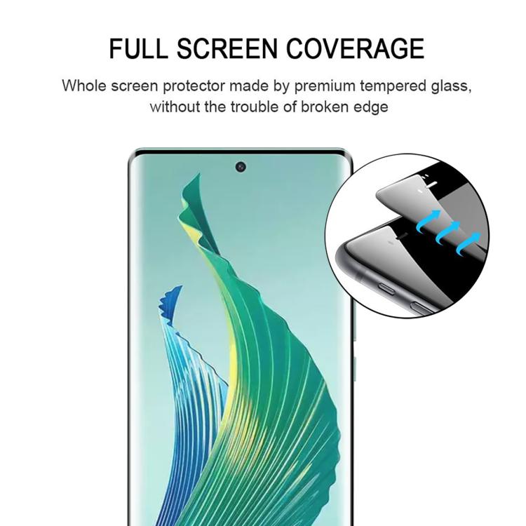 For Honor Magic5 Lite 10pcs Full Glue 9H HD 3D Curved Edge Tempered Glass Film