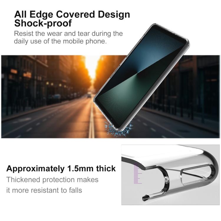 For Sony Xperia 1 VIII imak UX-10 Series Transparent Shockproof TPU Phone Case - Transparent