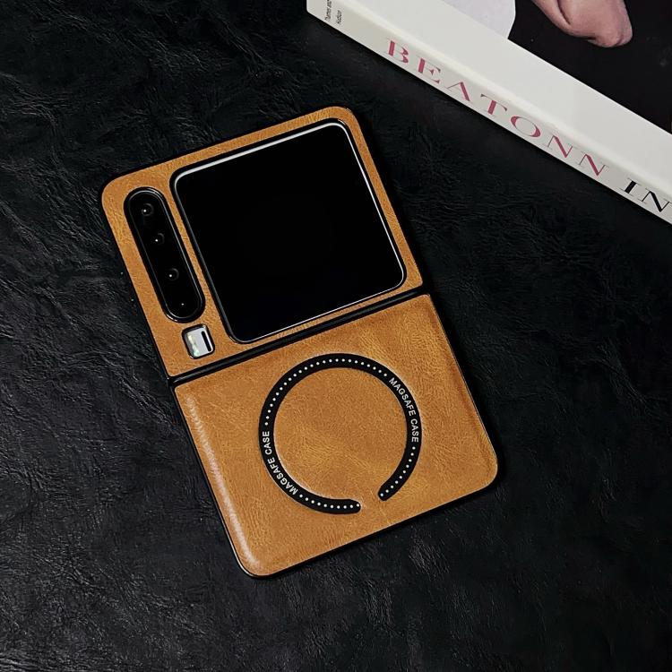 For Huawei Pura X Crazy Horse Texture Magnetic Magsafe PU Phone Case
