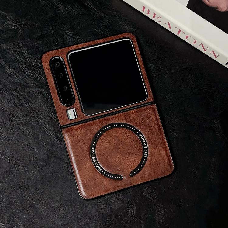 For Huawei Pura X Crazy Horse Texture Magnetic Magsafe PU Phone Case