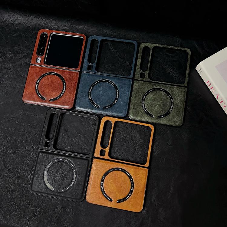 For Huawei Pura X Crazy Horse Texture Magnetic Magsafe PU Phone Case