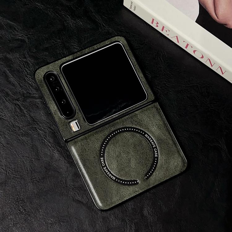 For Huawei Pura X Crazy Horse Texture Magnetic Magsafe PU Phone Case
