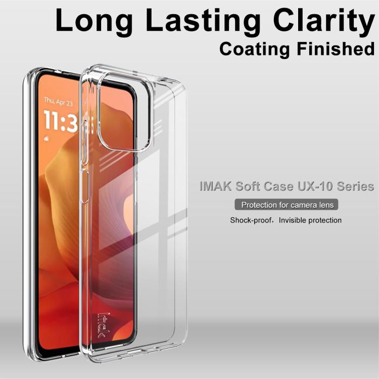 For Motorola Moto G15 4G imak UX-10 Series Transparent Shockproof TPU Phone Case - Transparent