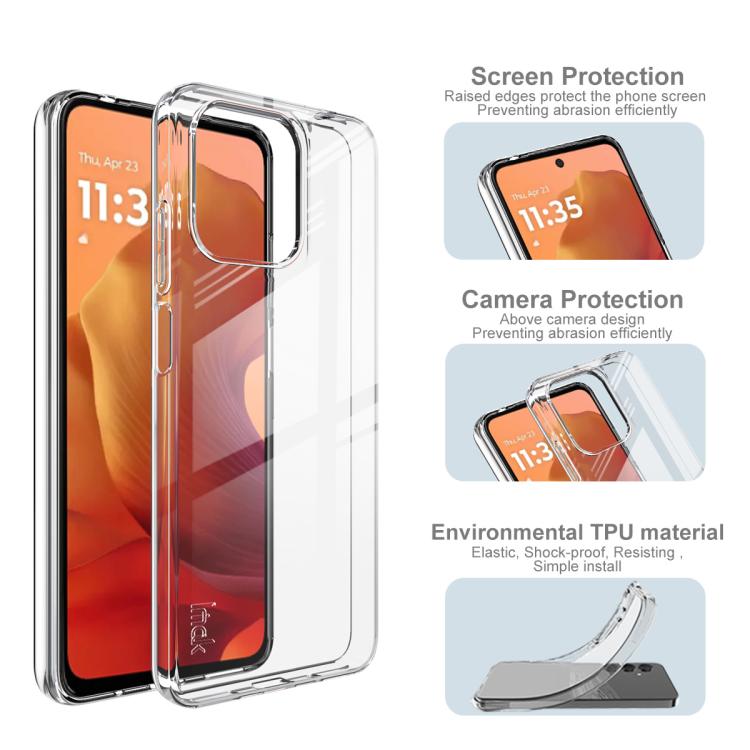 For Motorola Moto G15 4G imak UX-10 Series Transparent Shockproof TPU Phone Case - Transparent