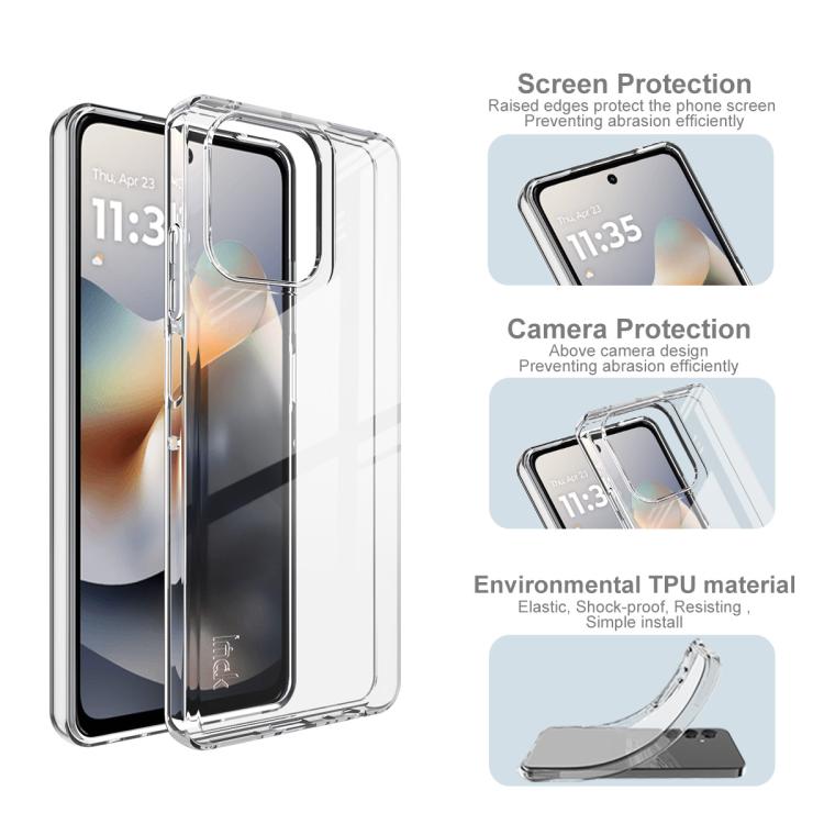 For Motorola Moto G56 5G imak UX-10 Series Transparent Shockproof TPU Phone Case - Transparent