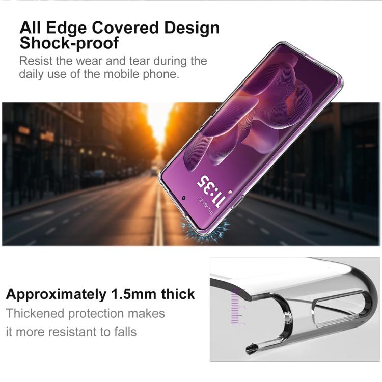For Motorola Edge 60 Pro imak UX-10 Series Transparent Shockproof TPU Phone Case - Transparent