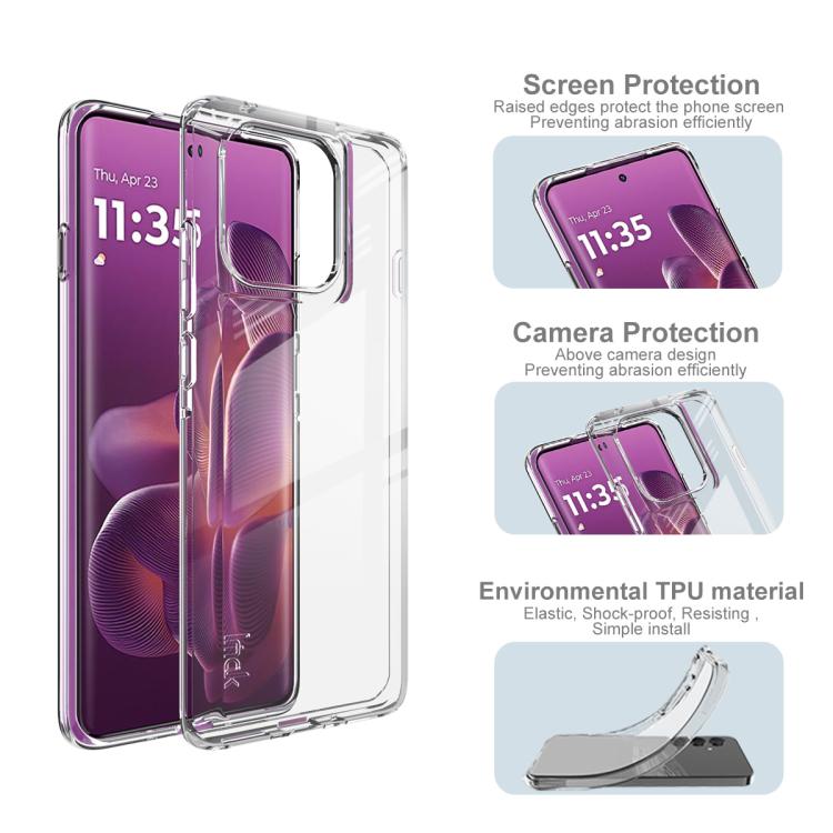 For Motorola Edge 60 Pro imak UX-10 Series Transparent Shockproof TPU Phone Case - Transparent