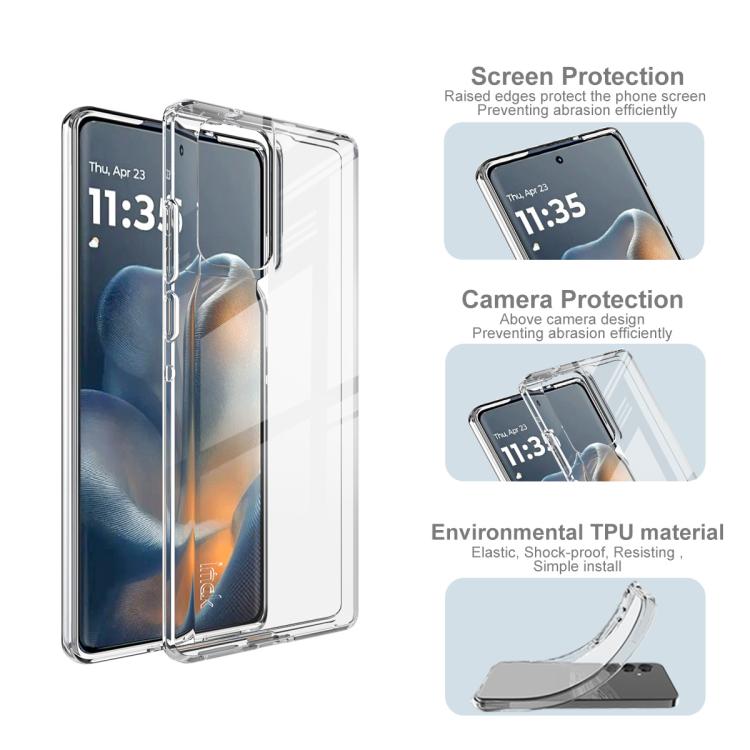For Motorola Edge 50 Fusion imak UX-10 Series Transparent Shockproof TPU Phone Case - Transparent