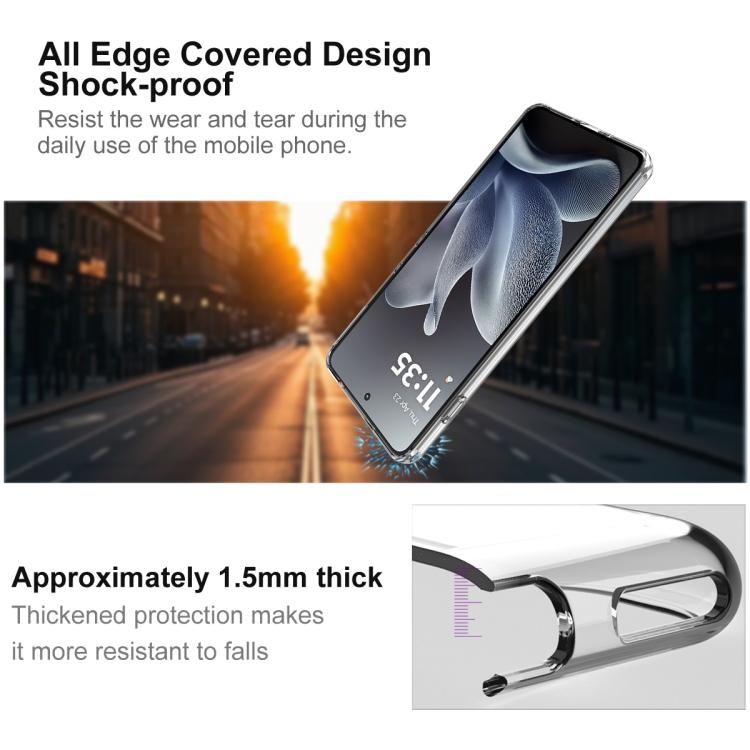 For Motorola Moto X70 Air 5G/Edge 70 5G imak UX-10 Series Transparent Shockproof TPU Phone Case - Transparent