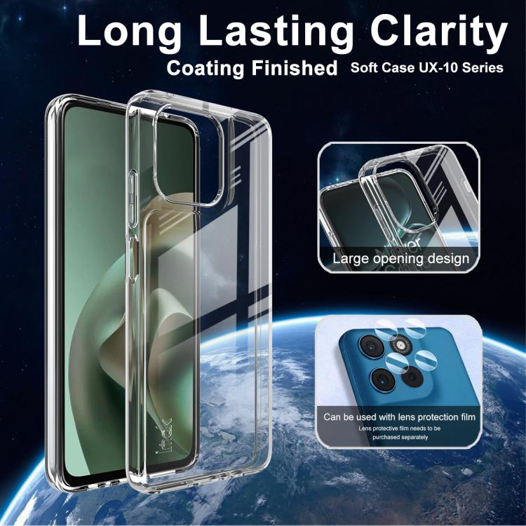 For Motorola Moto G57 Power/G67 Power imak UX-10 Series Transparent Shockproof TPU Phone Case - Transparent