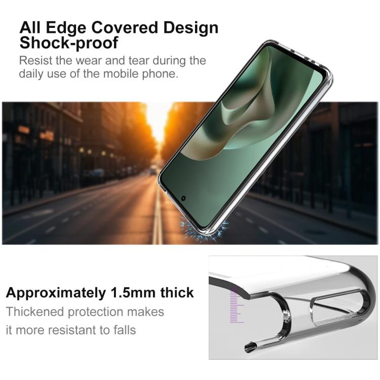 For Motorola Moto G57 Power/G67 Power imak UX-10 Series Transparent Shockproof TPU Phone Case - Transparent