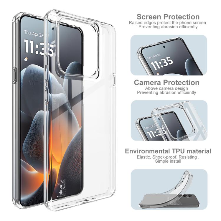 For Motorola Moto X70 Air Pro 5G imak UX-10 Series Transparent Shockproof TPU Phone Case - Transparent