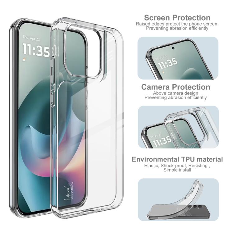 For Motorola Moto G67 5G / G77 5G imak UX-10 Series Transparent Shockproof TPU Phone Case - Transparent