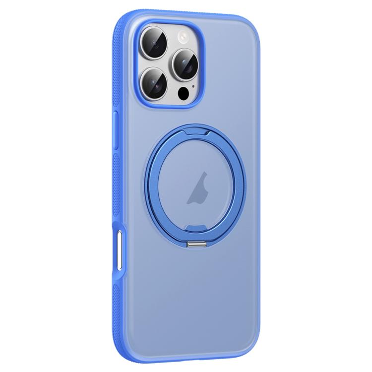 For iPhone 16 Pro Max Solid Color 360 Degree Rotating Holder MagSafe Magnetic Phone Case