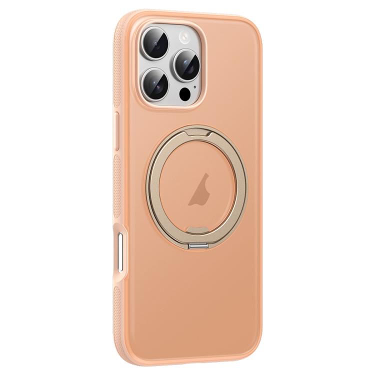 For iPhone 16 Pro Solid Color 360 Degree Rotating Holder MagSafe Magnetic Phone Case