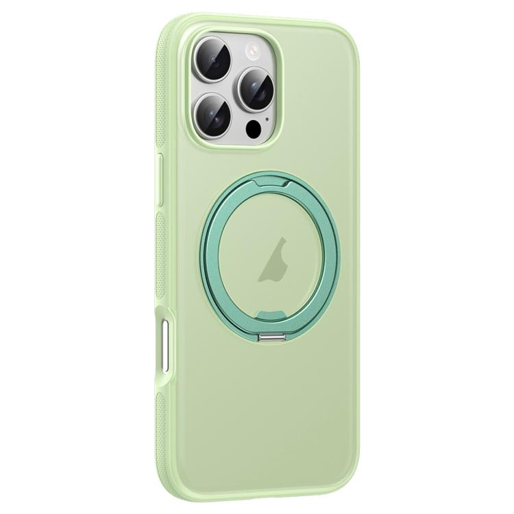 For iPhone 16 Pro Solid Color 360 Degree Rotating Holder MagSafe Magnetic Phone Case