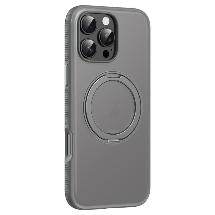 For iPhone 16 Pro Solid Color 360 Degree Rotating Holder MagSafe Magnetic Phone Case