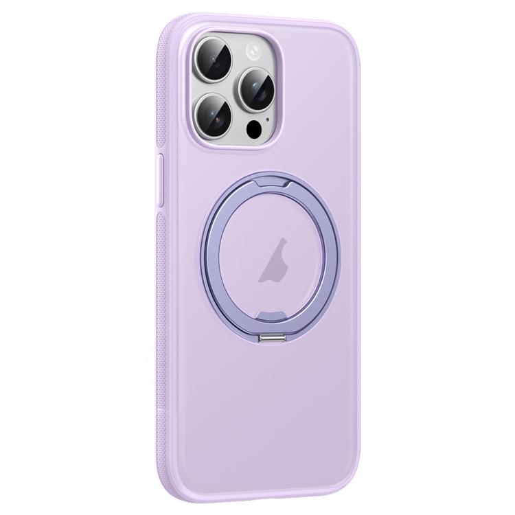 For iPhone 15 Pro Max Solid Color 360 Degree Rotating Holder MagSafe Magnetic Phone Case