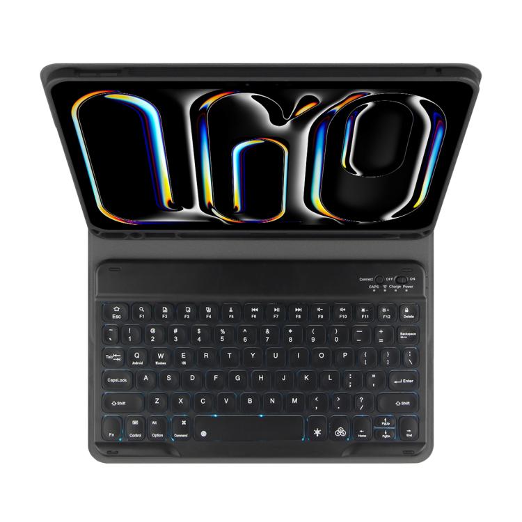 For iPad Air 5 / Air 4 10.9 Colorful Backlight Bluetooth Keyboard Leather Tablet Case