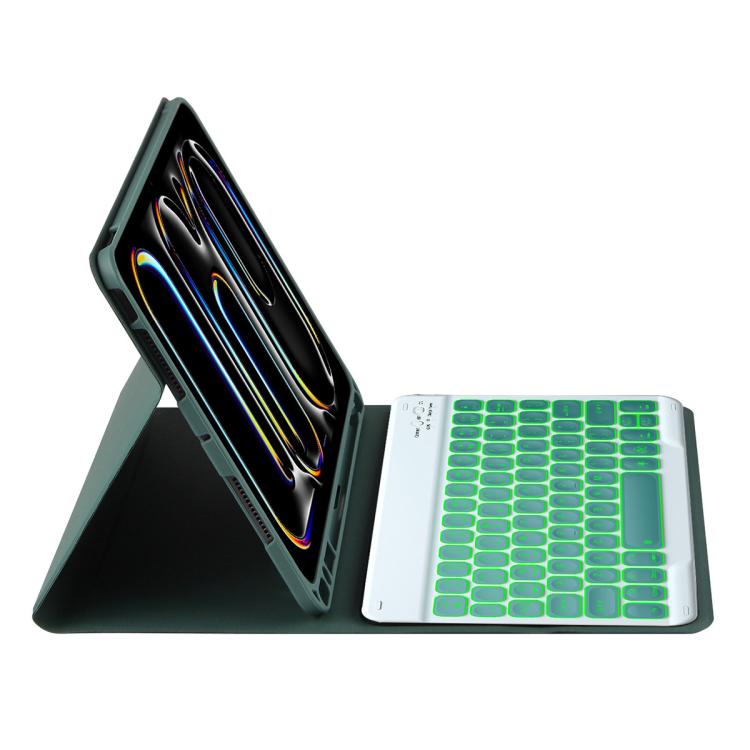 For iPad Air 5 / Air 4 10.9 Colorful Backlight Bluetooth Keyboard Leather Tablet Case