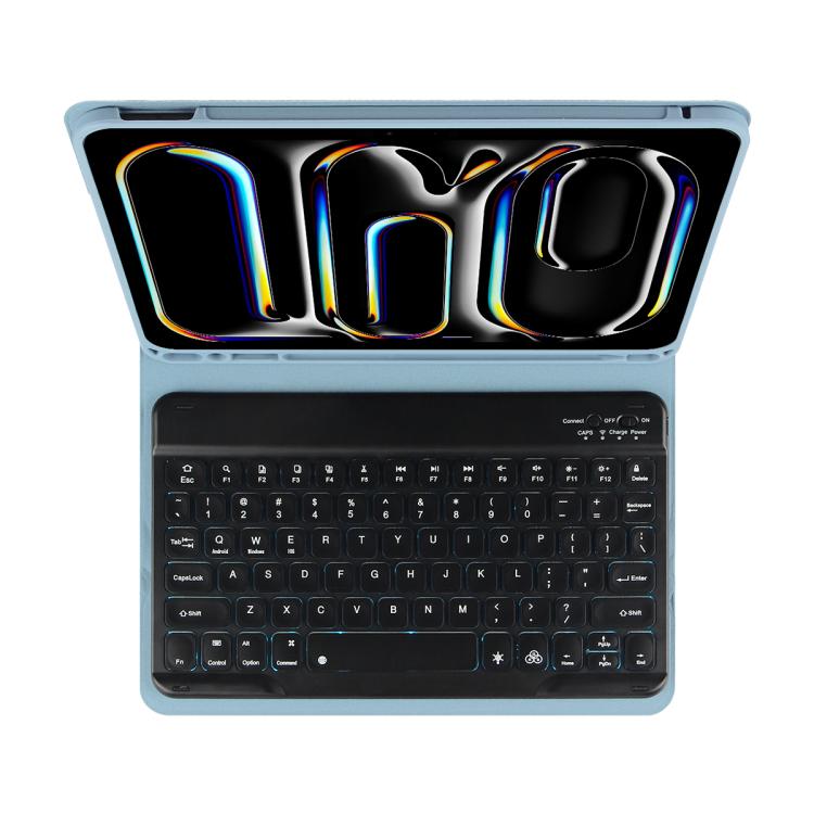 For iPad Air 11 2024 / Air 11 2025 Colorful Backlight Bluetooth Keyboard Leather Tablet Case
