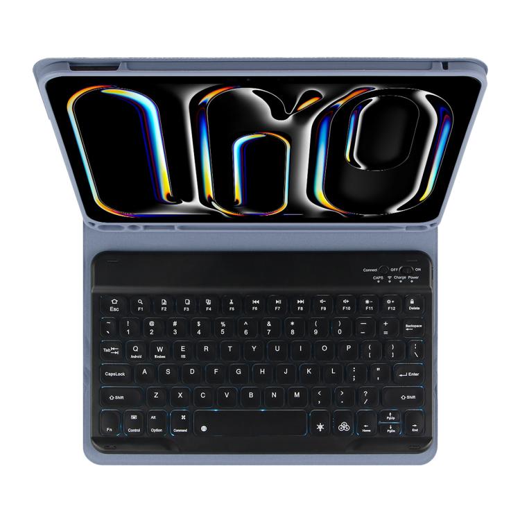 For iPad Air 11 2024 / Air 11 2025 Colorful Backlight Bluetooth Keyboard Leather Tablet Case
