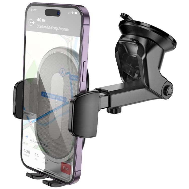 Borofone BH134 Rio Center Console Push-type Car Holder - Black