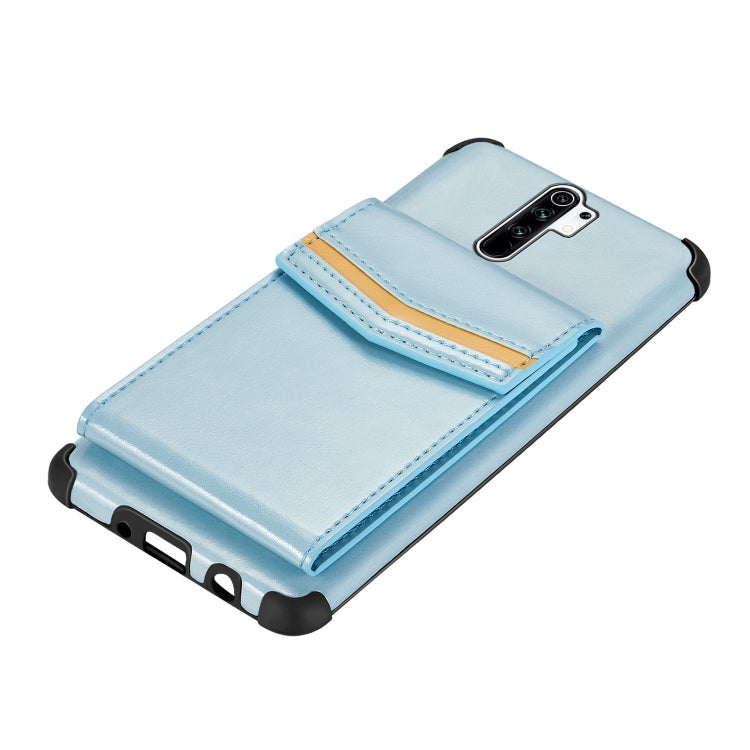 For Xiaomi Redmi 9 Flip Card Bag Copper Buckle TPU + PU Leather Back Cover Shockproof Case with Card Slots & Photo Frame