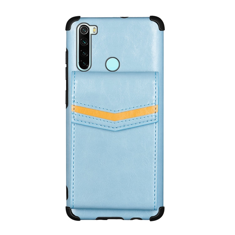 For Xiaomi Redmi Note 8 Flip Card Bag Copper Buckle TPU + PU Leather Back Cover Shockproof Case with Card Slots & Photo Frame