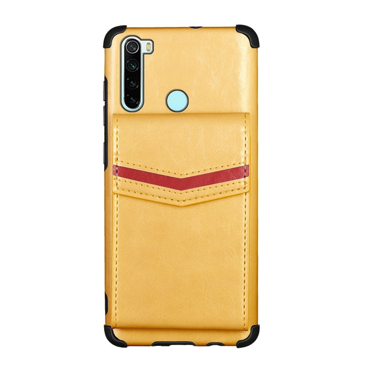 For Xiaomi Redmi Note 8 Flip Card Bag Copper Buckle TPU + PU Leather Back Cover Shockproof Case with Card Slots & Photo Frame