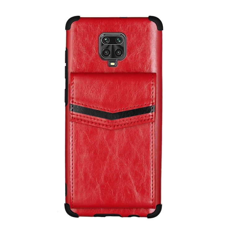 For Xiaomi Redmi Note 9 Pro Flip Card Bag Copper Buckle TPU + PU Leather Back Cover Shockproof Case with Card Slots & Photo Frame