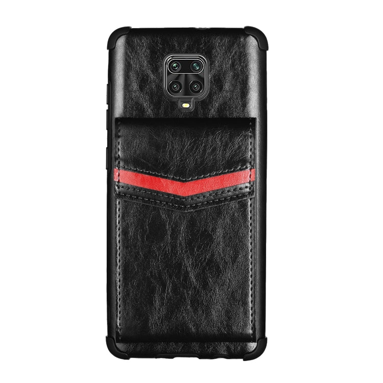 For Xiaomi Redmi Note 9 Pro Flip Card Bag Copper Buckle TPU + PU Leather Back Cover Shockproof Case with Card Slots & Photo Frame